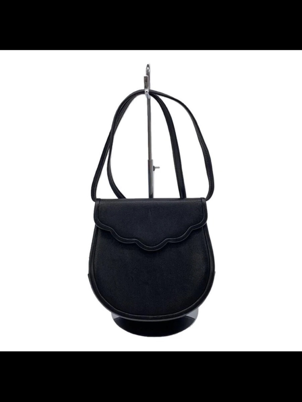 Yves Saint Laurent Black Scallop-Flap Shoulder Bag